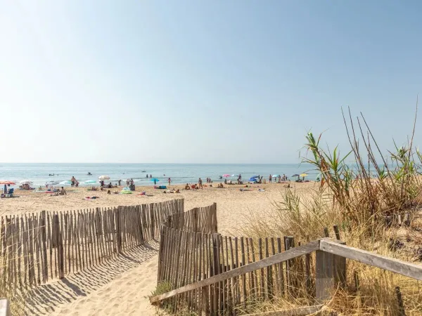 The beautiful sandy beach at Roan camping Le Castellas.