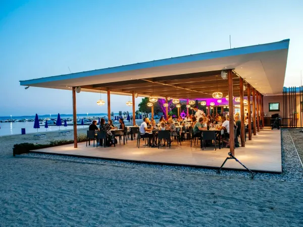 Beach bar at Roan campsite Zaton Holiday resort.