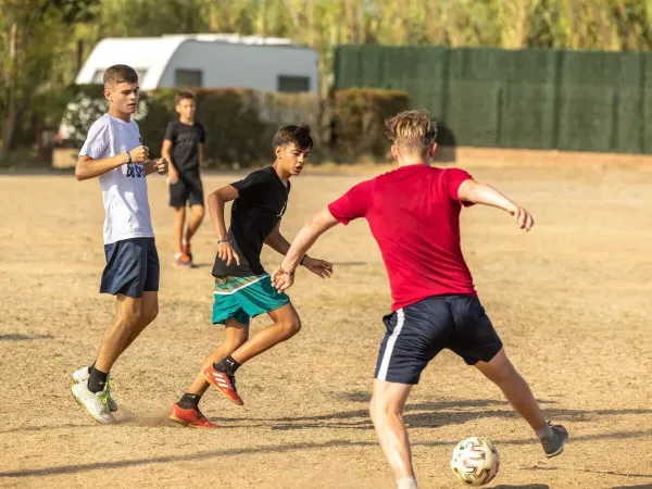 Children playing football at Roan campsite Playa Brava.