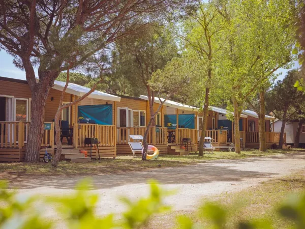 Cosy accommodation street at Roan campsite Playa Brava.
