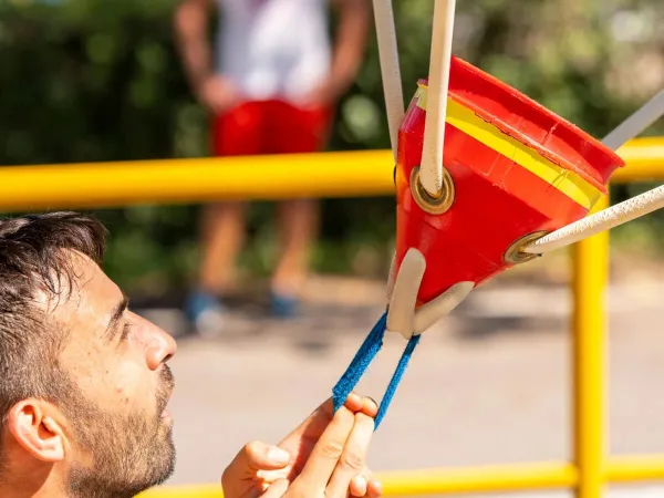 The popular game Water-wars at Roan camping Piantelle.