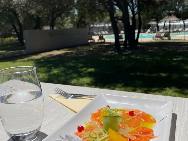 Tasty lunch at Roan campsite Domaine de Massereau.