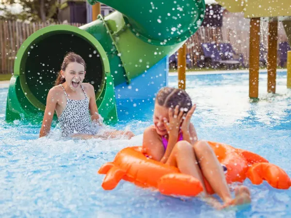 Girls have fun in the pool at Roan campsite Marvilla Parks Kaatsheuvel.