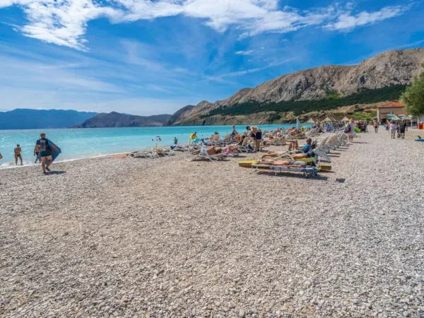 Beach at Roan camping Baška Beach Resort