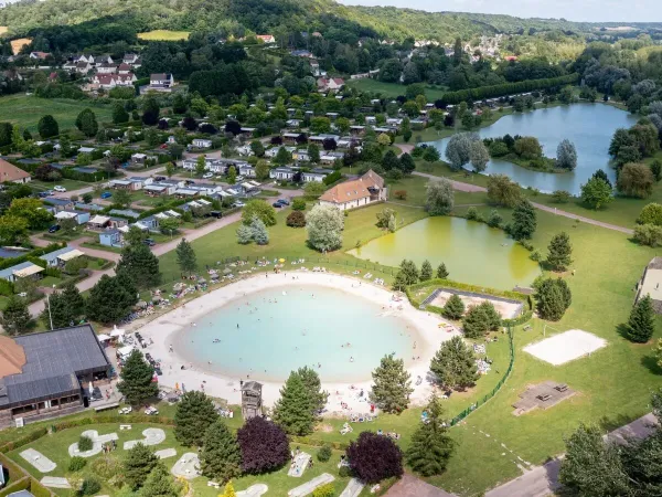 Lagoon pool at Roan camping La Croix du Vieux Pont.