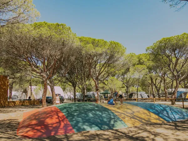 Air trampoline at Roan campsite Playa Brava.