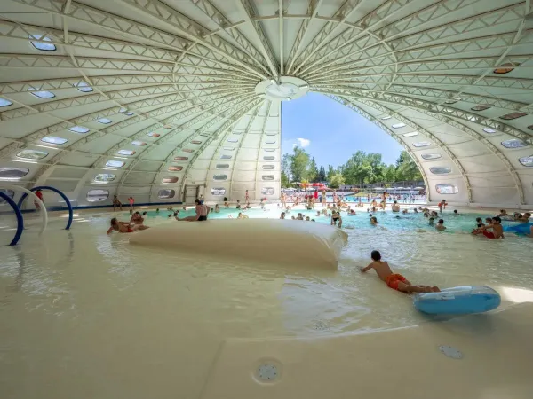 Indoor pool at Roan camping hu Birkelt village.