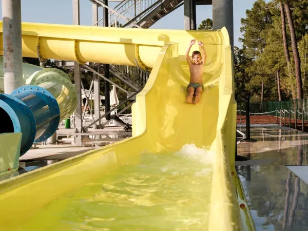 Kids have fun on Roan's spectacular slides at Zaton Holiday Resort campsite