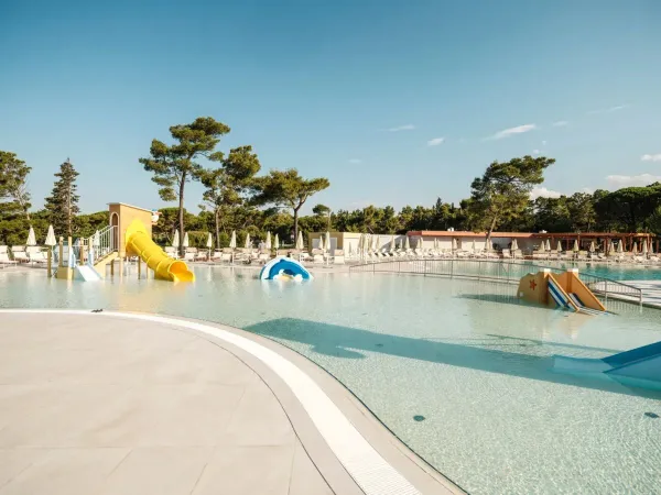 Children's pool with slide at Roan campsite Zaton Holiday Resort.