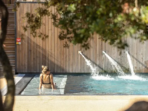 An overview photo of the pool at Roan camping Domaine de Massereau.