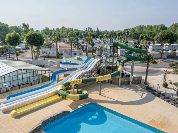 Water slides at Roan camping Domaine de La Yole.