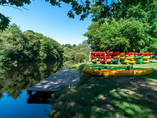 Canoeing on the River D'Elle right next to Roan campsite Le Ty Nadan.