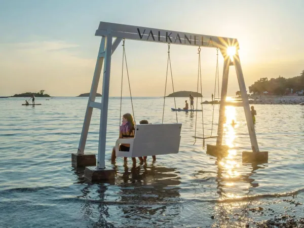 Sunset by the sea at Roan camping Valkanela.