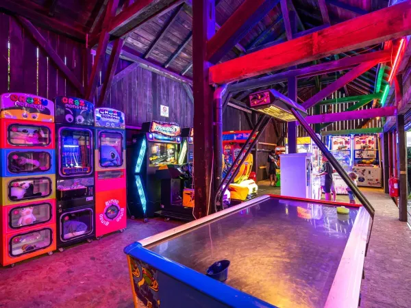 arcade at the Domaine des Bans campsite.
