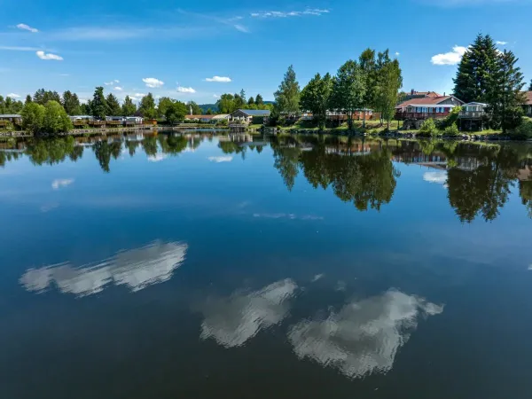 Lake at the Domaine des Bans campsite.