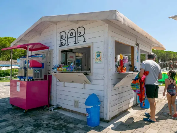 Pool bar with ice creams and drinks at Roan campsite Marina Julia Camping Village.