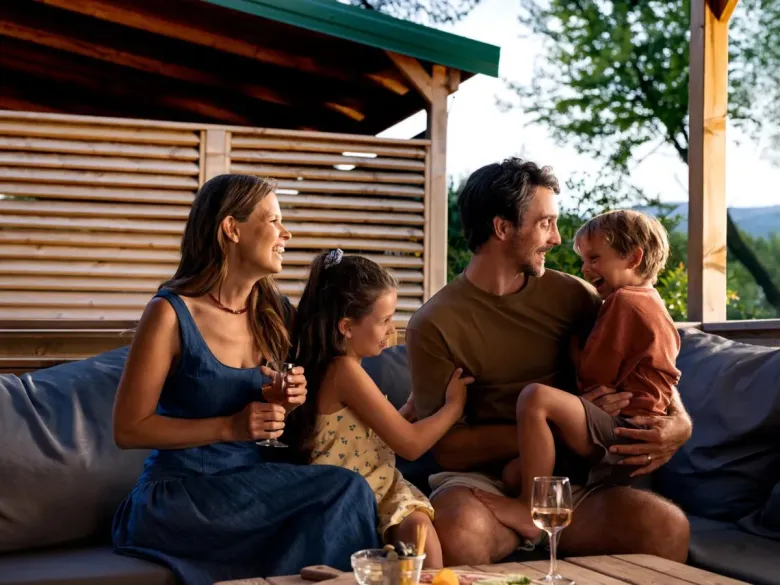 Family fun in the lounge of Roan accommodation.