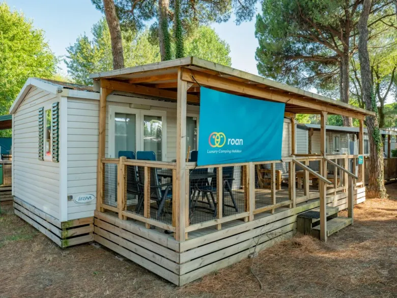 Roan’s Luxury Lounge mobile homes at the Adriano Family Collection campsite.