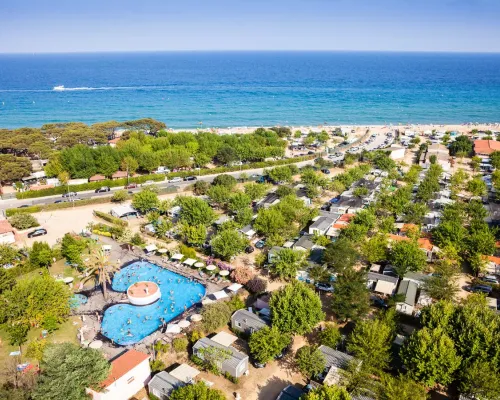 Roan camping El Pinar photographed from above.