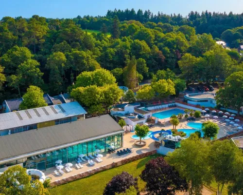 Outdoor and indoor pools at Roan camping Le Ty Nadan.