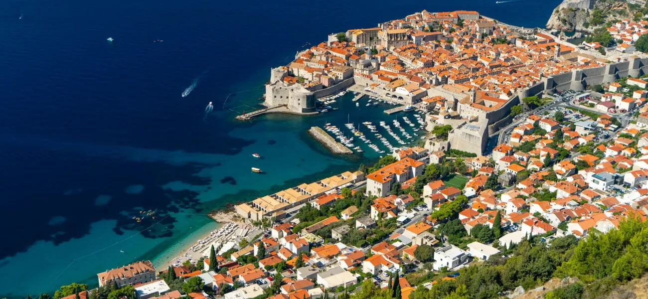 Aerial view of the city of Dalmatia.