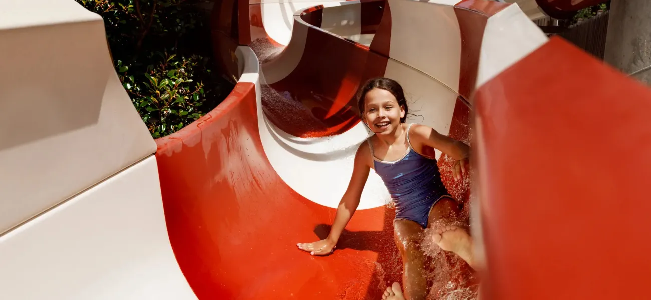 Children play in children's pool.