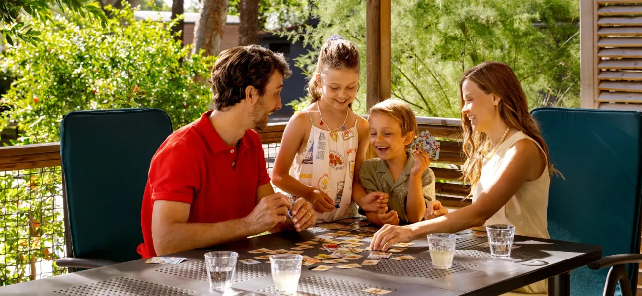 Family in the mobile home.