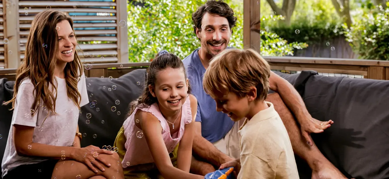 Family in the Roan mobile home.